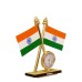 Voila Car Dashboard Indian Flag Cross Design Stand Watch Flag